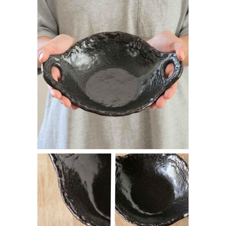 民芸陶板 黒 6号 24cm 陶器 萬古焼 （ 食洗機対応 電子レンジ対応
