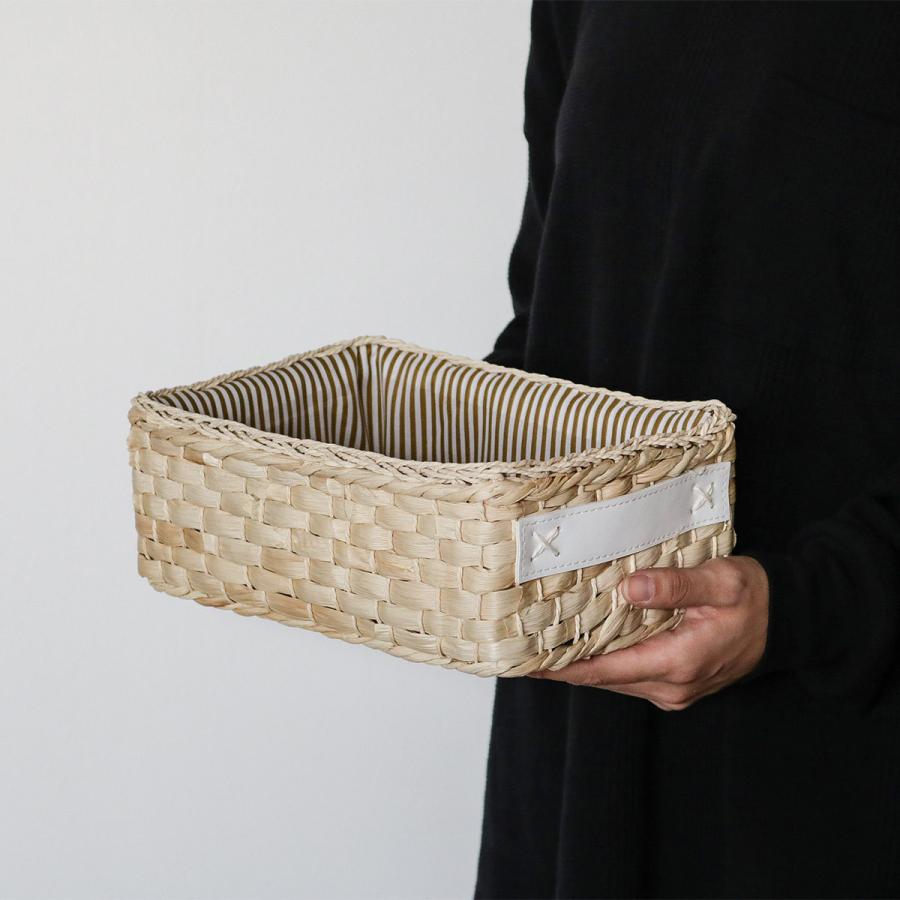 ちどり産業 バスケット 布付きメイズバスケット クォーター 約幅18