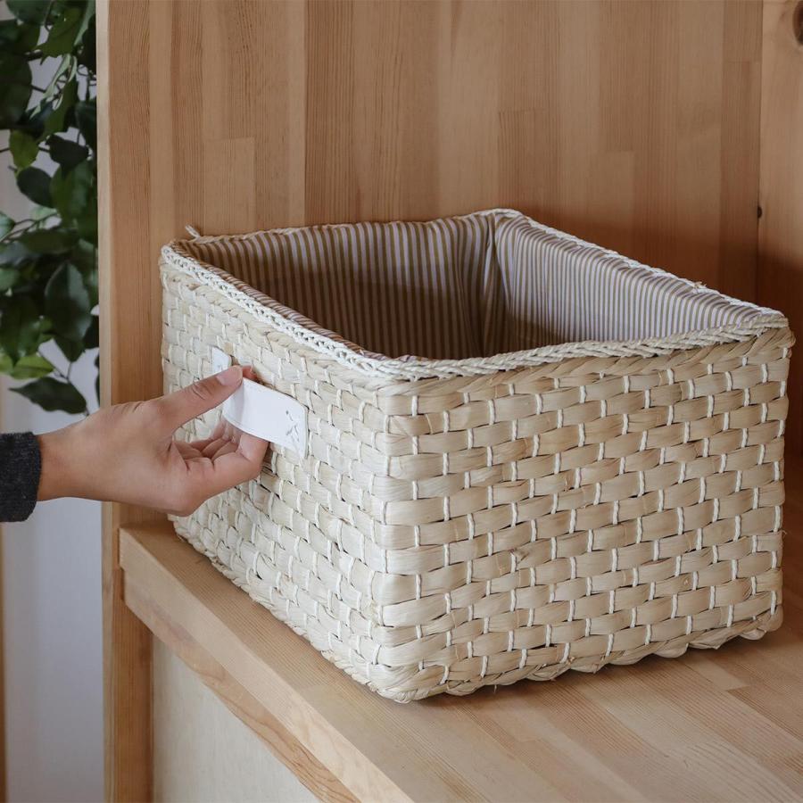 ちどり産業 バスケット 布付きメイズバスケット フル 約幅36×奥行き26