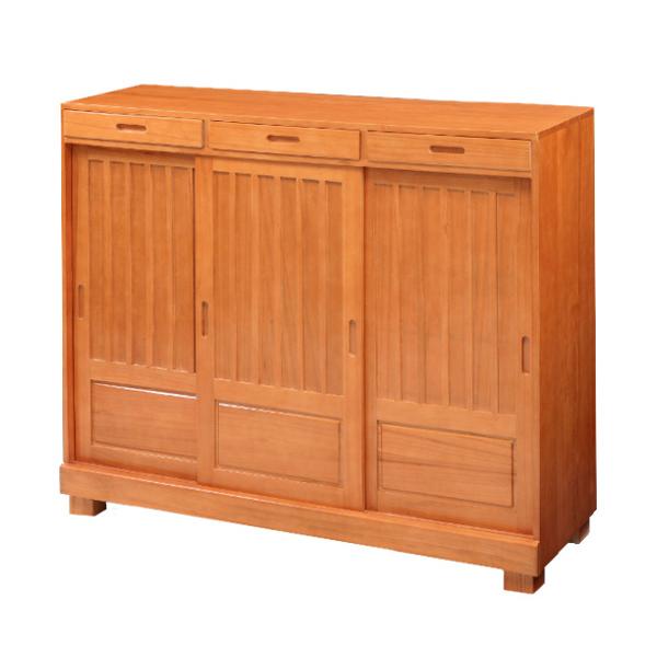 下駄箱 幅115cm 引き戸式 （ 靴箱 和風 靴入れ 玄関収納 玄関 靴 収納 幅115 奥行38.3 高さ95.3 完成品 ） 