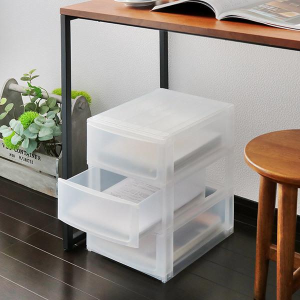収納ケース 引き出し 幅26.5×奥行34.5×高さ38.5cm A4 3段 （ 収納