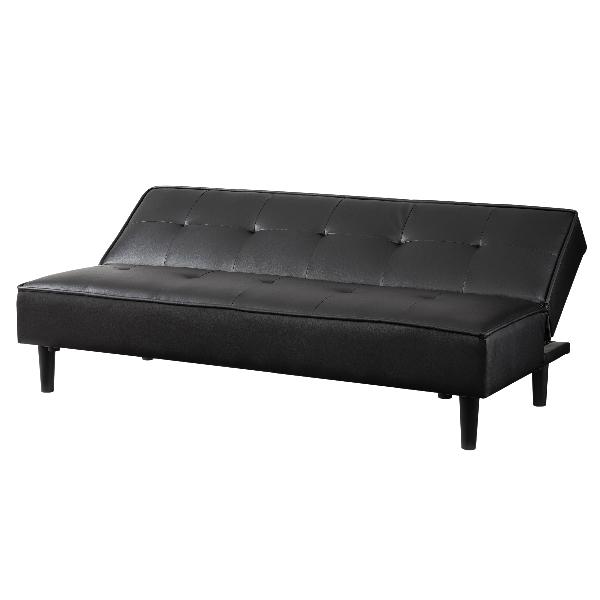 ソファ　ソファー　3人掛け　レザー調　グレー×ブラック　ソファベッド ソファ ソファー 3人掛け レザー調 グレー×ブラック ソファベッド