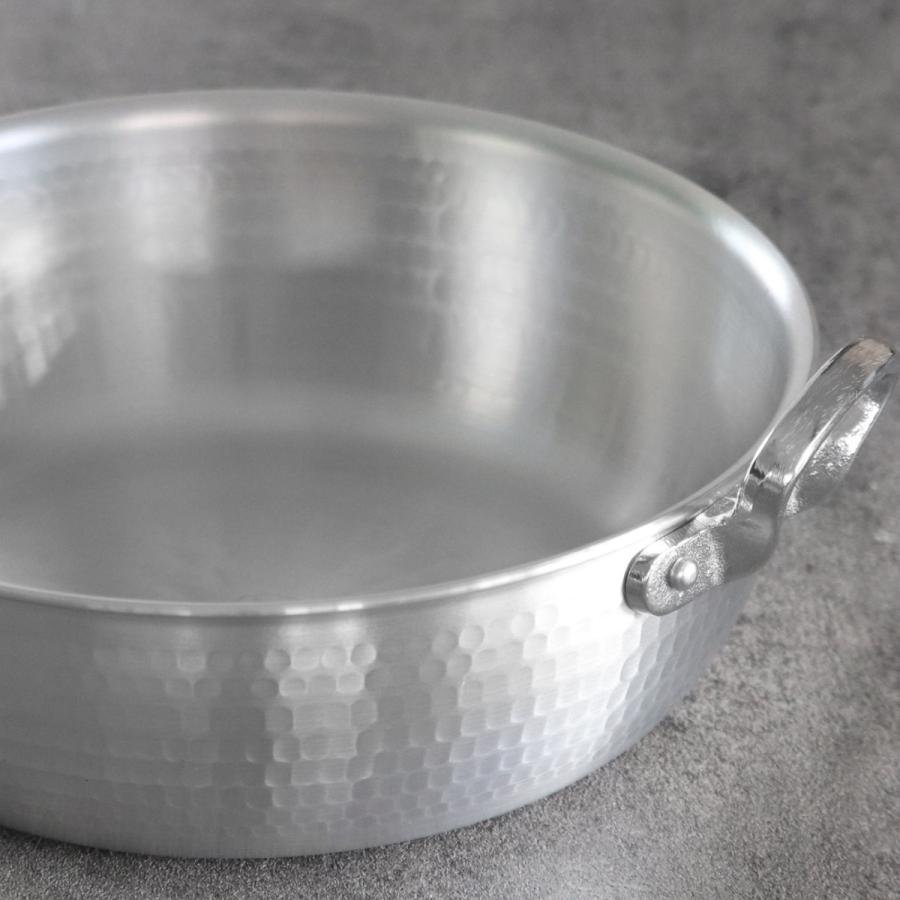 アルミ鍋　打出円付鍋　42cm 蓋付き　両手鍋 業務用鍋 炊き出し用鍋 打出揚げ鍋 42cm ガス火専用 中尾アルミ 業務用 日本製 14L 天ぷら鍋