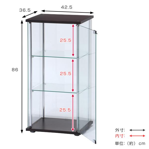 ショーケース 3段 コレクションケース ガラス製 約幅43cm コレクションキャビネット ガラスケース キャビネット 344548 インテリアパレットヤフー店 通販 Yahoo ショッピング
