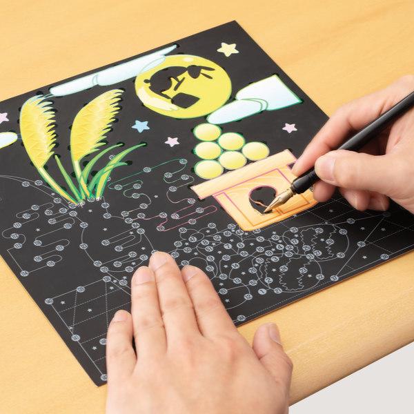 スクラッチアート ペン付き 6作品入り アート 削り絵 塗り絵 スクラッチ塗り絵 激安挑戦中 スクラッチお絵かき