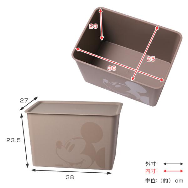 Disney（ディズニー） 収納ボックス 幅38×奥行27×高さ23.5cm ふた付き