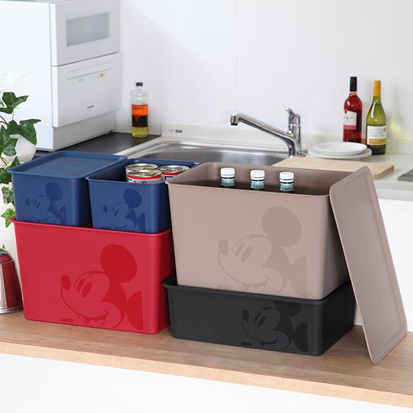 ミッキーマウス収納家具 プラスチック製の収納ボックス Disney 収納ボックス フタ付き レギュラーサイズ ミッキーマウス