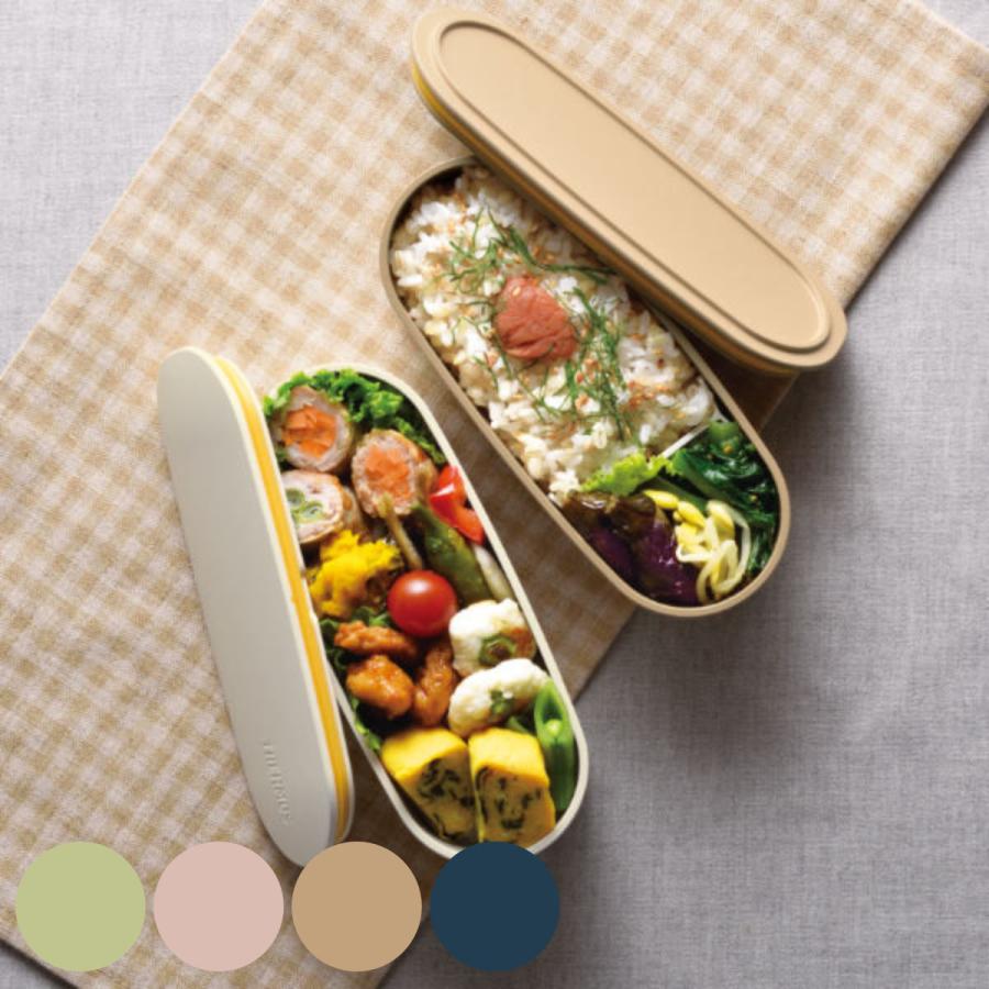 【おまとめページ】２点（ランチ３点セット×2） 2段ランチボックス、丸形 2段ランチボックス、三角形 カトラリー