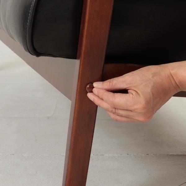 ソファ 幅128cm 二人掛け 2人用 レザー調 ひじ掛け 木製 合成皮革