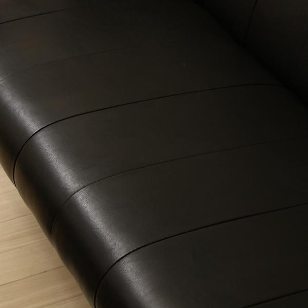 ソファ 幅128cm 二人掛け 2人用 レザー調 ひじ掛け 木製 合成皮革