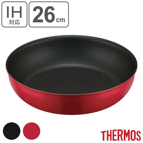 サーモス デュラブルシリーズ 取っ手のとれるフライパン 26cm レッド IH対応 KVA-026 R