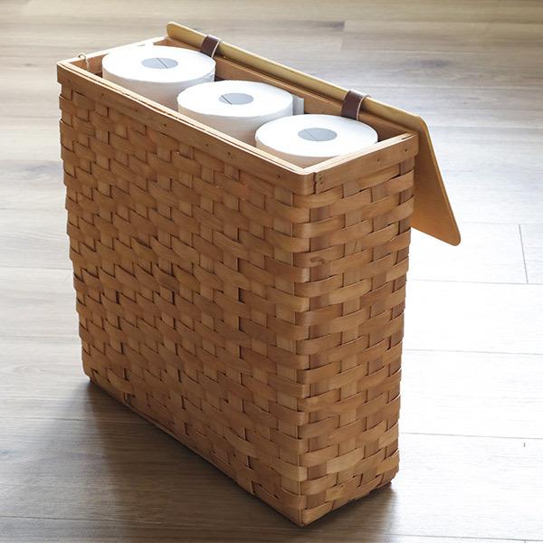 みち様 トイレットペーパー9個入れ完成品 トイレットペーパーストッカー 9ロール用 ウッドチップ トイレット