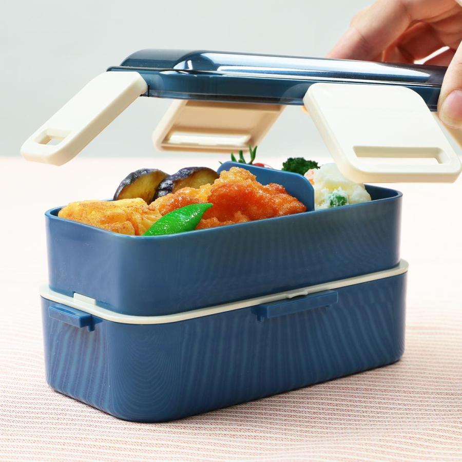 スケーター お弁当箱 2段 抗菌 600ml ふわっと レトロフレンチ （ 弁当