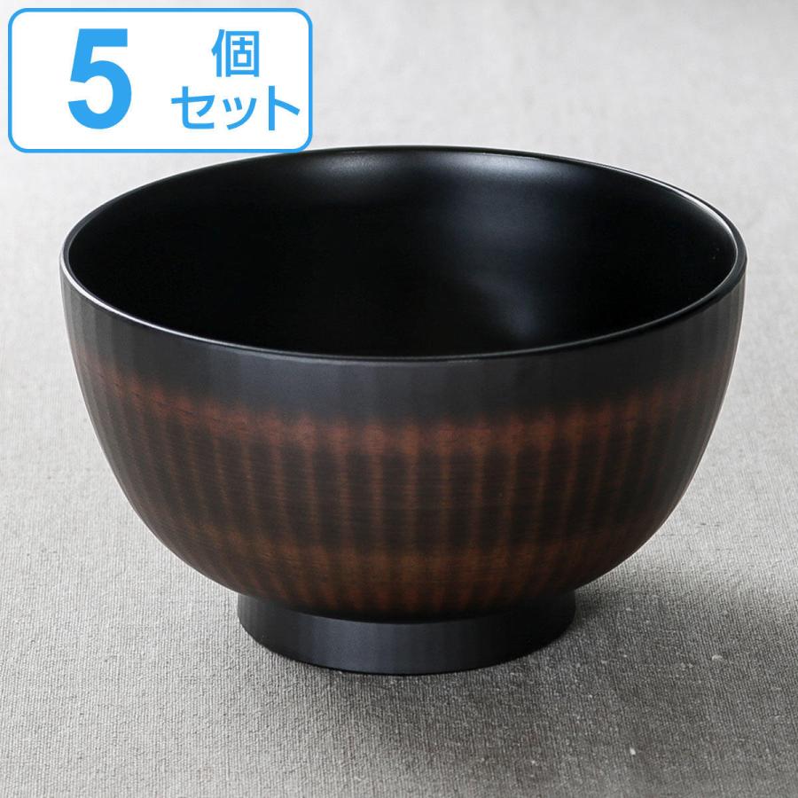 どんぶり 14cm ONES きらら 栃木目 プラスチック製 5個セット （ 食洗