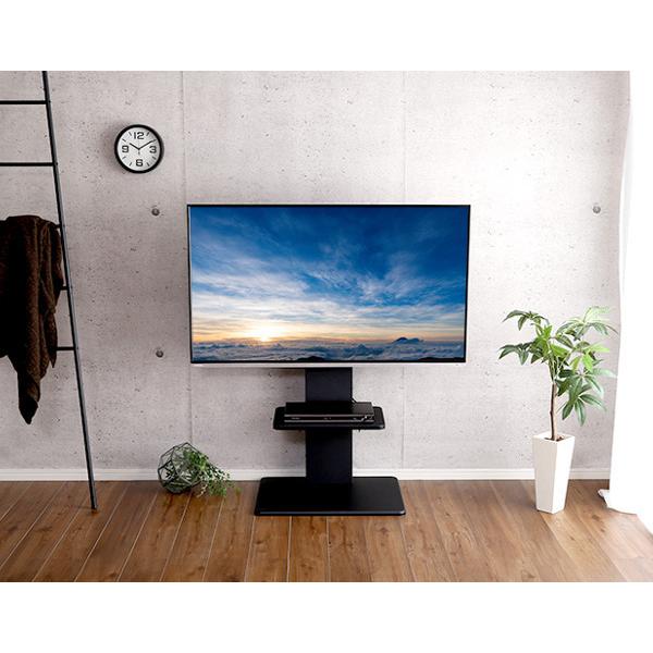 ホームテイスト TVスタンド ロータイプ 棚付 スイング式 55