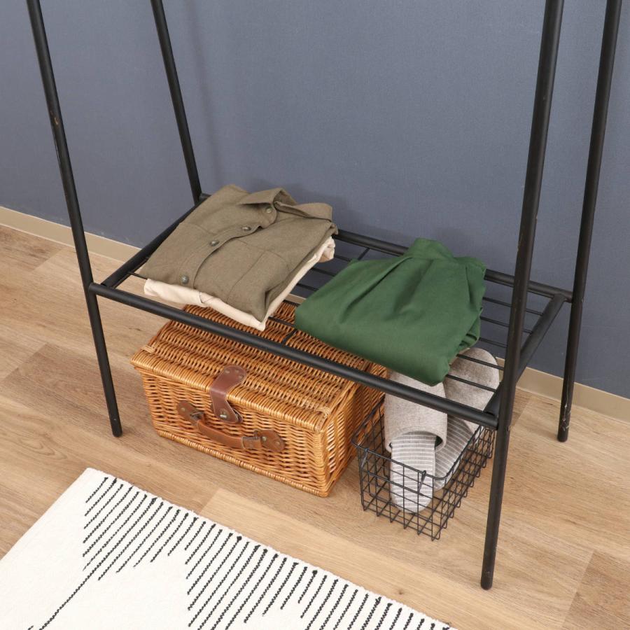 オーダーハンドメイド ブルックリン調ハンガーラック 不二貿易（Fuji Boeki） ハンガーラック 幅80cm スチール製