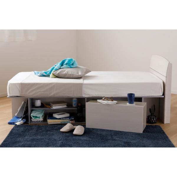 ベッド シングル ヘッドボード サイドテーブル付き 組み立て 簡単 収納