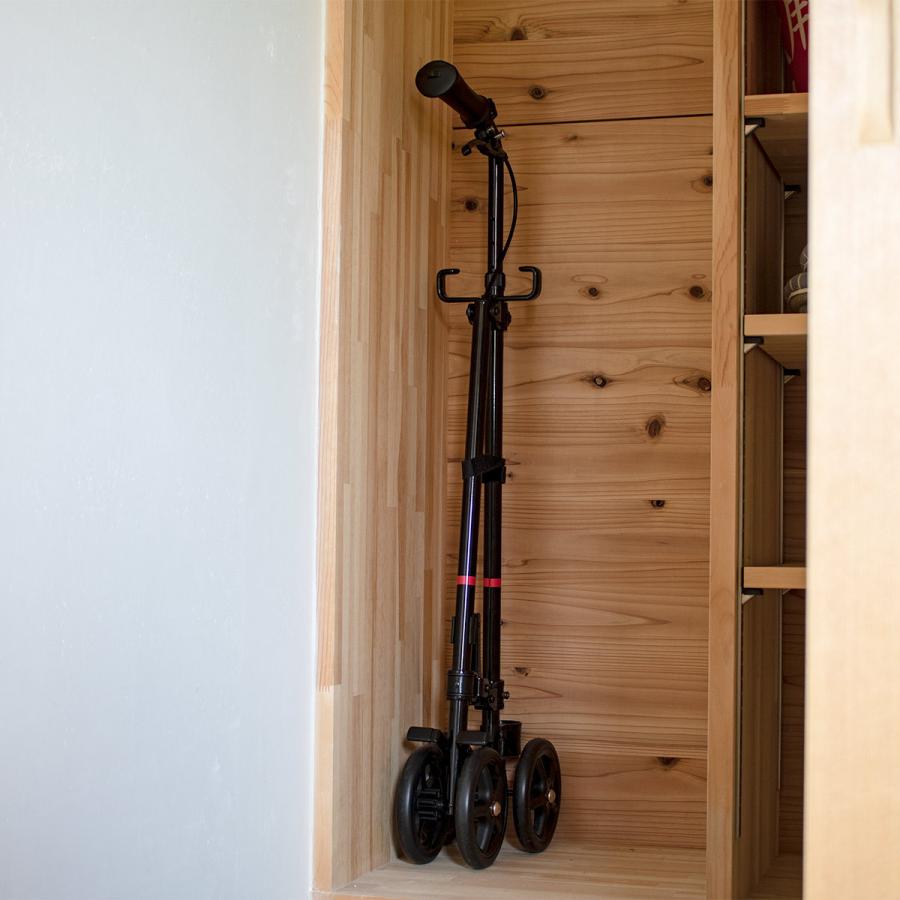 フジホーム 杖 ブラック 車輪付き 高さ調節 ハンドレールステッキ 介護