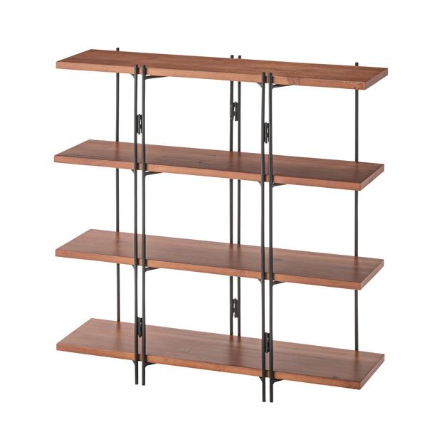 東谷 オープンシェルフ 4段ワイド 天然木棚板 エスニック調