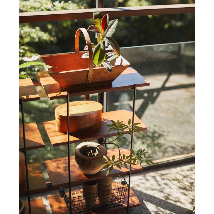 東谷 オープンシェルフ 4段ワイド 天然木棚板 エスニック調