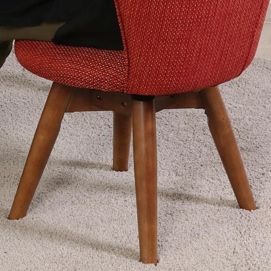 不二貿易 ダイニングチェア 座面高40cm 回転 クラム ファブリック