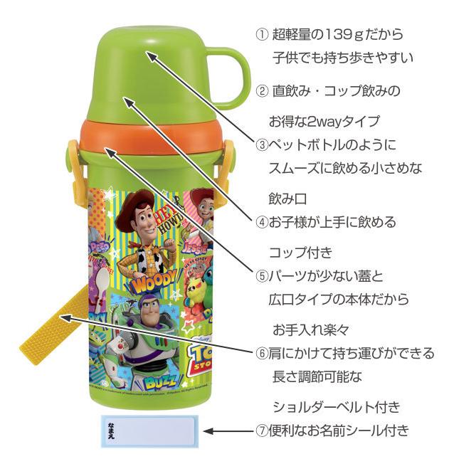 水筒 2way 直飲みコップ プラスチック トイ・ストーリー 480ml 子供 （ トイストーリー 食洗機対応 直のみ すいとう キッズ 肩 ショルダー ベルト ）｜interior-palette｜02