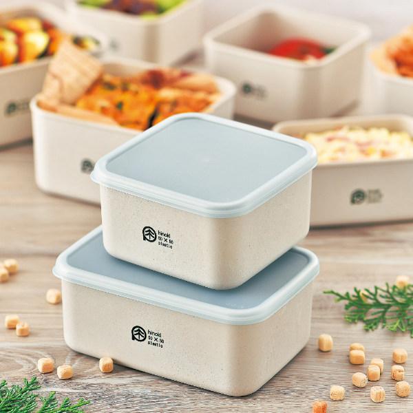 ひのきのぷら 500ml 弁当箱 4色セット　15個 HAKOYA 弁当箱 保存容器 380ml M ひのきのぷら スクエアランチプラス