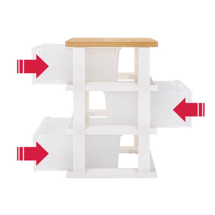 収納ラック 木製天板 5段 天馬 チェスト 木製天板ストッカー 550 組立式 3段 （ 幅55×奥行40×高