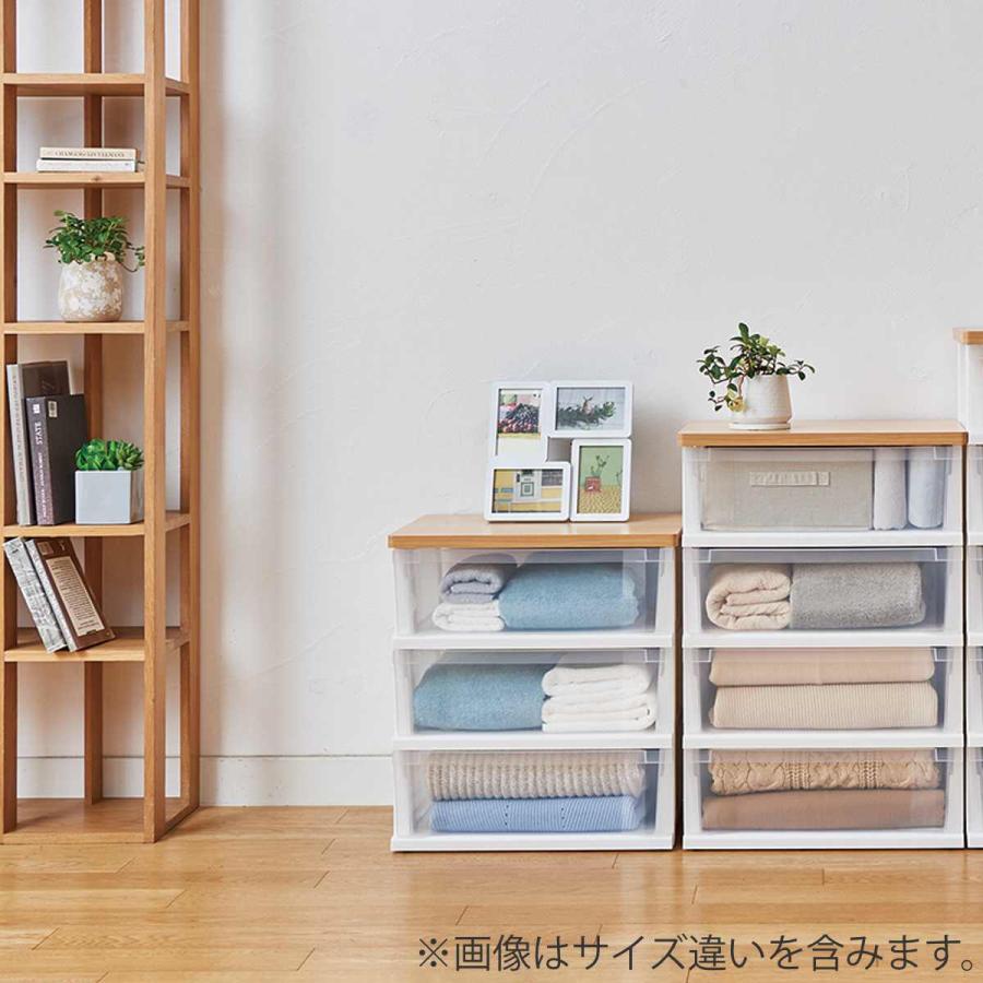 終 チェスト プラスチックケース 4段 天板木製 約幅655x奥行410x高さ850mm  菊 SANKA チェスト 木製 天板付き 衣装ケース 収納ケース ルームス ワイド