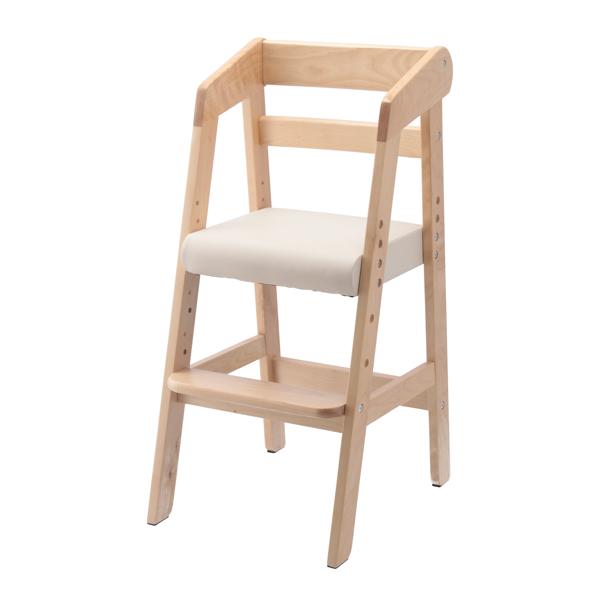 ベビーチェア 幅35cm 木製 高さ調整 キッズ チェア 椅子 天然木 合成皮革 ミディアムブラウン｜interior-palette｜20