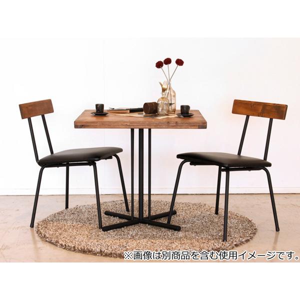 カフェテーブル 幅72cm 木製 天然木 スチール脚 ダイニング テーブル