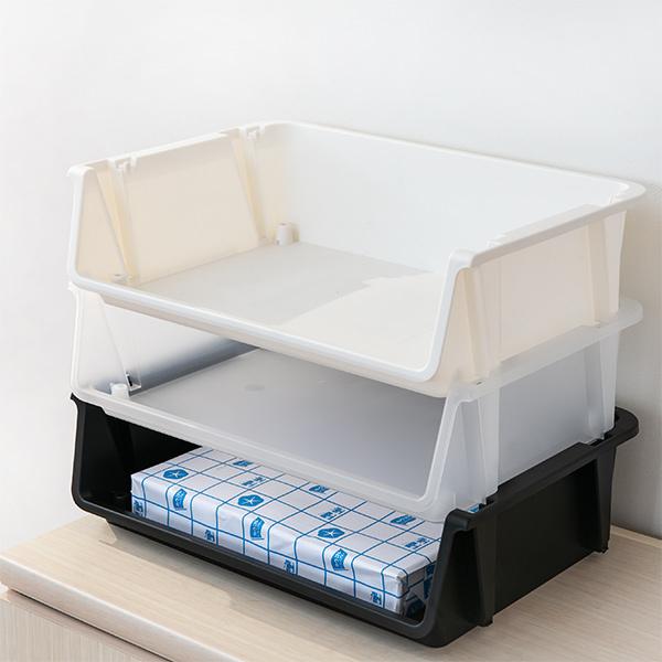 収納ボックス 幅43×奥行30×高さ12cm ナチュラ ストックス トレー