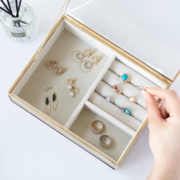 ジュエリーボックス キュレット ガラス アンティーク アクセサリーケース アクセサリーボックス 1段 ガラス製 3530 インテリアパレットヤフー店 通販 Yahoo ショッピング