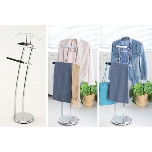 ミヤグチ企販 スーツハンガー トレー付 ハンガーラック スチール製 高