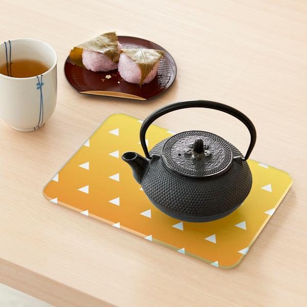 キッチントッププレート 鍋敷き 耐熱ガラス製 和柄 22.6×16.2cm ガラス