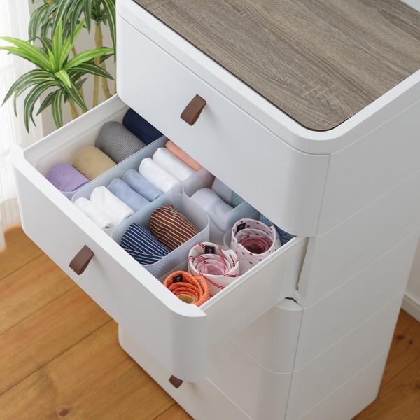 収納ケース SL 幅7.5×奥行34×高さ10cm 仕切り 小物ケース （ ナチュラ