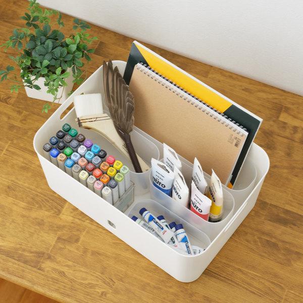 収納ケース SL 幅7.5×奥行34×高さ10cm 仕切り 小物ケース （ ナチュラ