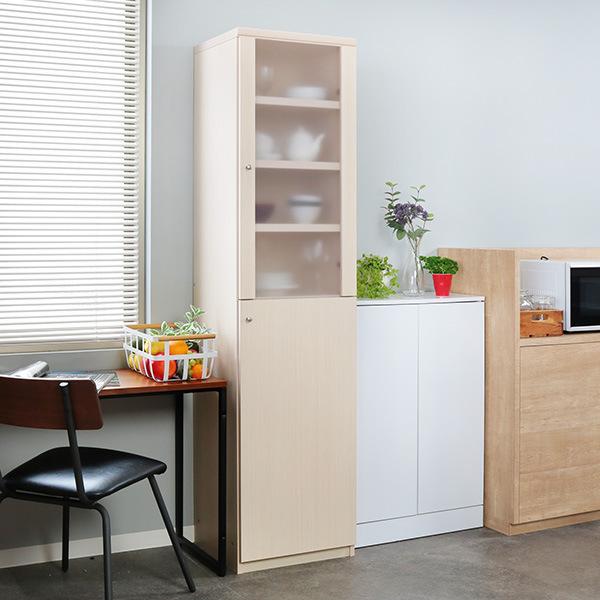 オーダー食器棚 フレーム扉付 標準棚板タイプ 幅30-44cm 奥行40cm