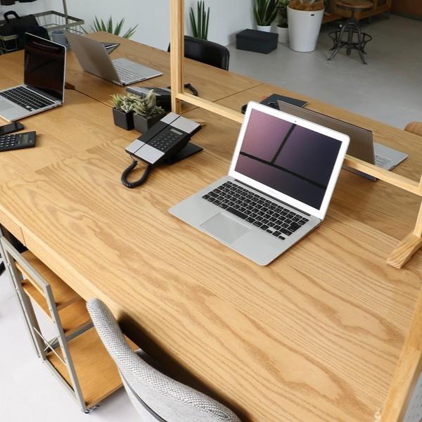 デスク ドリップカフェ 幅120cm 木製 天然木 引き出し スチール脚