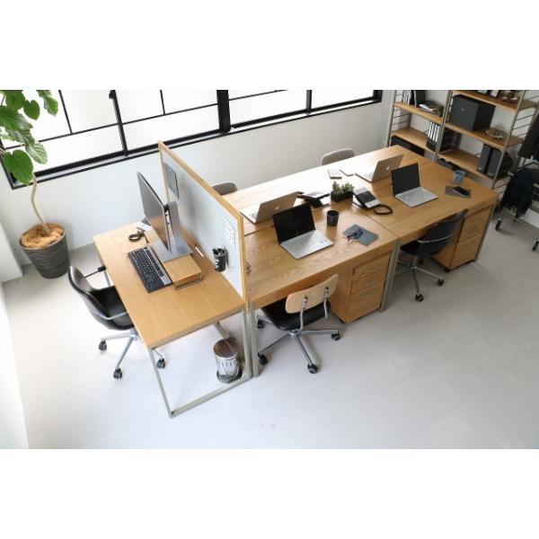 デスク ドリップカフェ 幅120cm 木製 天然木 引き出し スチール脚