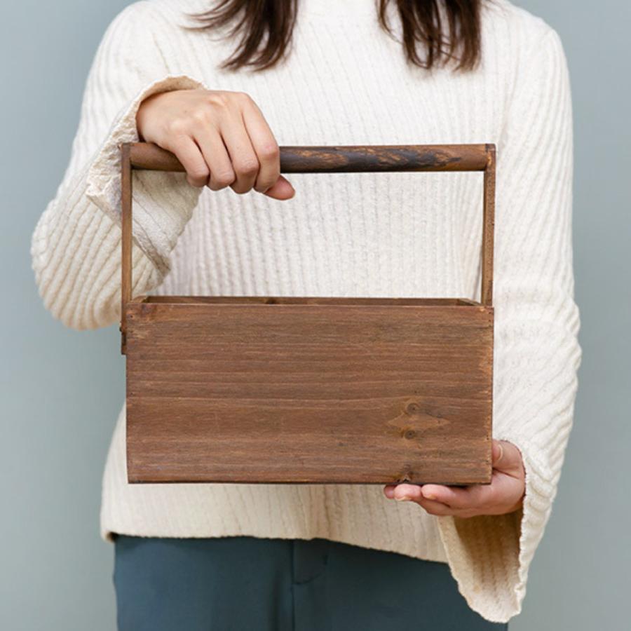 小物収納 ドゥー 取っ手付き 木製 収納ボックス 卓上 幅25.5×奥行16×高