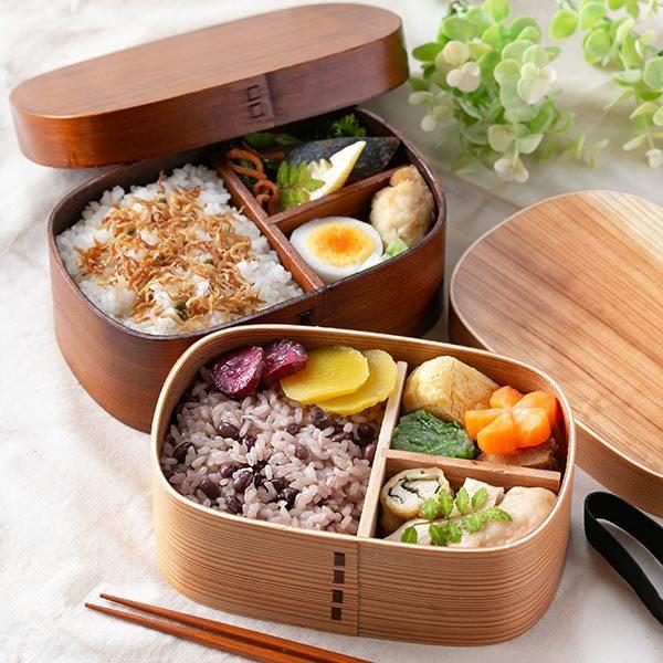 わっぱ　お弁当箱　セット 弁当箱 曲げわっぱ 食洗機対応 650ml 1段 くつわ型 ランチボックス