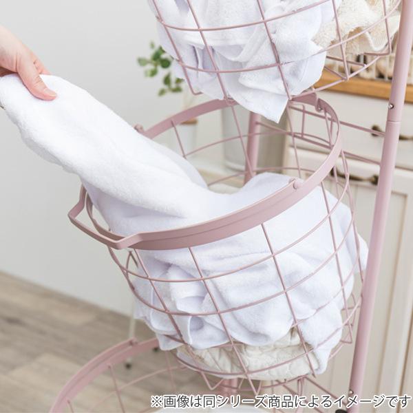 ランドリーワゴン 3段 スリム 幅35cm ラウンドバスケット ランドリー