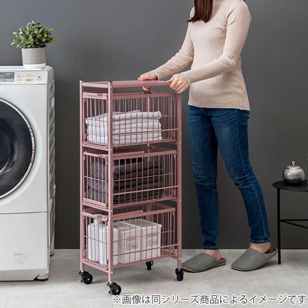 ランドリーワゴン 3段 ワイド 幅38cm 引出式ラック ランドリーラック