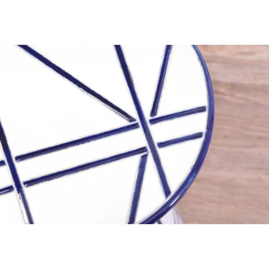 東谷 スツール 陶器 高さ45cm 丸形 円型 モロッカン 陶器スツール 腰掛