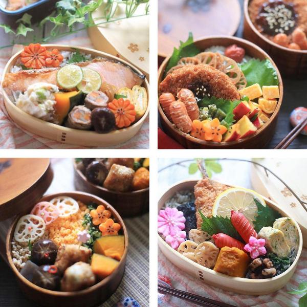 弁当箱 曲げわっぱ 400ml 1段 小判 麻の葉 漆塗 （ お弁当箱 ランチ