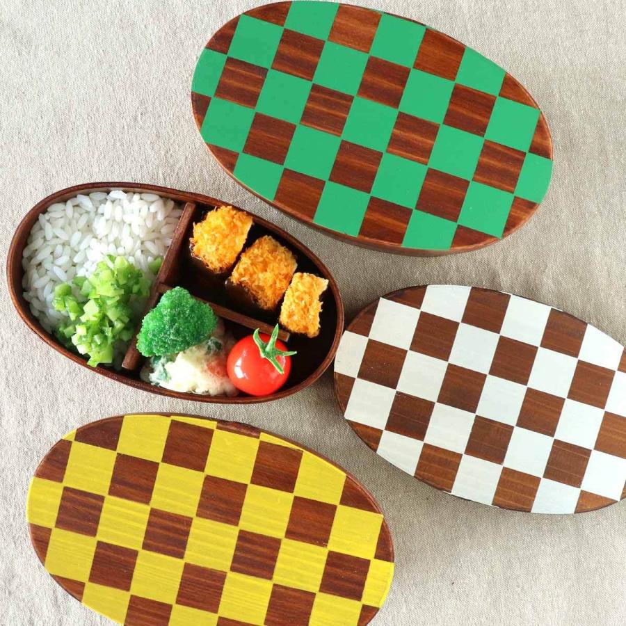 弁当箱 曲げわっぱ 400ml 1段 市松 小判 漆塗 （ お弁当箱 ランチ