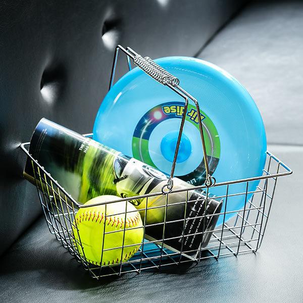 ワイヤーバスケット M 幅32×奥行24×高さ13cm クロム （ 収納バスケット