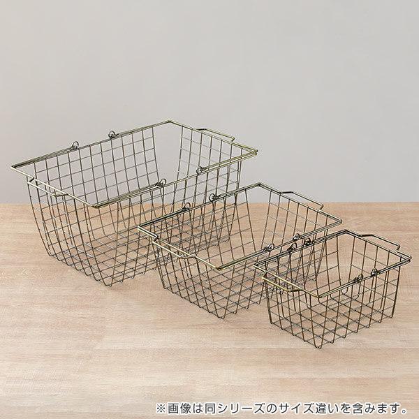 ワイヤーバスケット L 幅40×奥行27.7×高さ19.7cm ブロンズ （ 収納