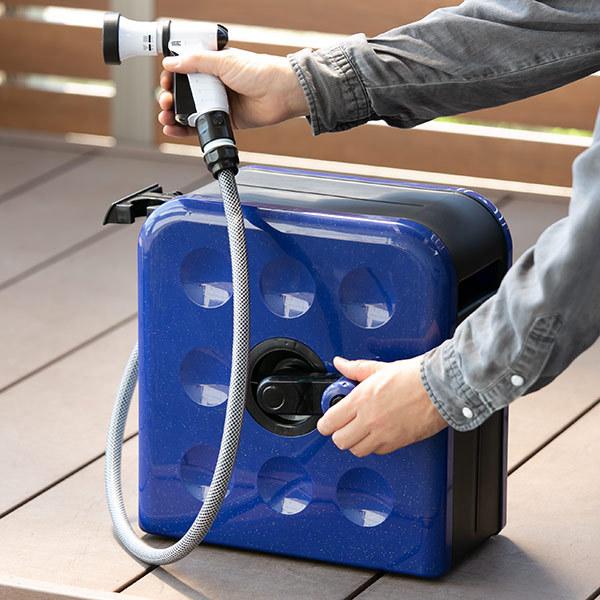 ホース ホースリール 20m 散水ホース カバー付き スリム S-BOXリール